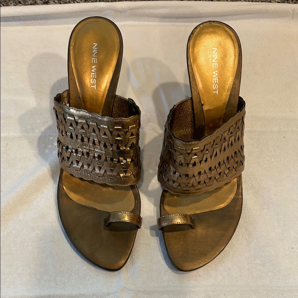 Nine West Bronze Heeled Sandals
